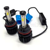 Kit Led Carbon 55 Watts CARLED H4 9007 H13 H/L Alta/baja H1 H3 9005 9006 H7 H11 4 Caras 6000K Blanco