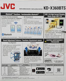 Autoestéreo JVC KD-X360BTS Receptor 1 DIN Medios Digitales USB Bluetooth iPhone