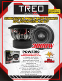 Subwoofer Treo POWER10 3000W 10 PLG Doble Bobina Open Show