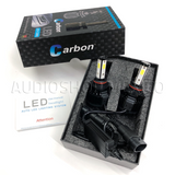 Kit Led Carbon 55 Watts CARLED H4 9007 H13 H/L Alta/baja H1 H3 9005 9006 H7 H11 4 Caras 6000K Blanco