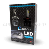 Kit Led Carbon 55 Watts CARLED H4 9007 H13 H/L Alta/baja H1 H3 9005 9006 H7 H11 4 Caras 6000K Blanco