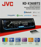 Autoestéreo JVC KD-X360BTS Receptor 1 DIN Medios Digitales USB Bluetooth iPhone