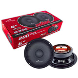 Par De Medios Rangos Audiopipe APMB-627-4 6 PLG 200W