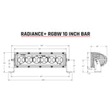 Barra de luz RIGID 10 Pulgadas Radiance Plus RBGW x3 Rzr